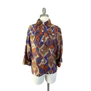 Ruby Rd Blazer Ladies size 8 Burnt Orange Blue Light Weight